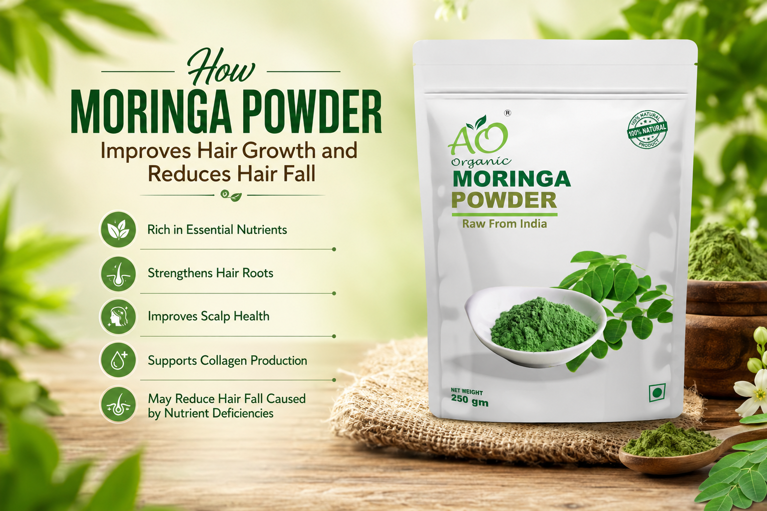 How Moringa Powder Improves Hair Growth and Reduces Hair Fall